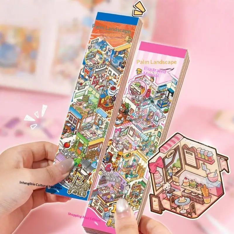 24Pcs Cartoon 3D Landscape Sticker Books – Kids DIY Gift Kids Sticker Book Babs Default Title