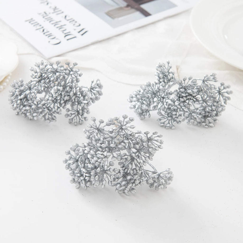 Artificial Mini Flower Bouquet for Home, Wedding & DIY Decor Artificial Flower Bouquet Babs Silver 1 pc