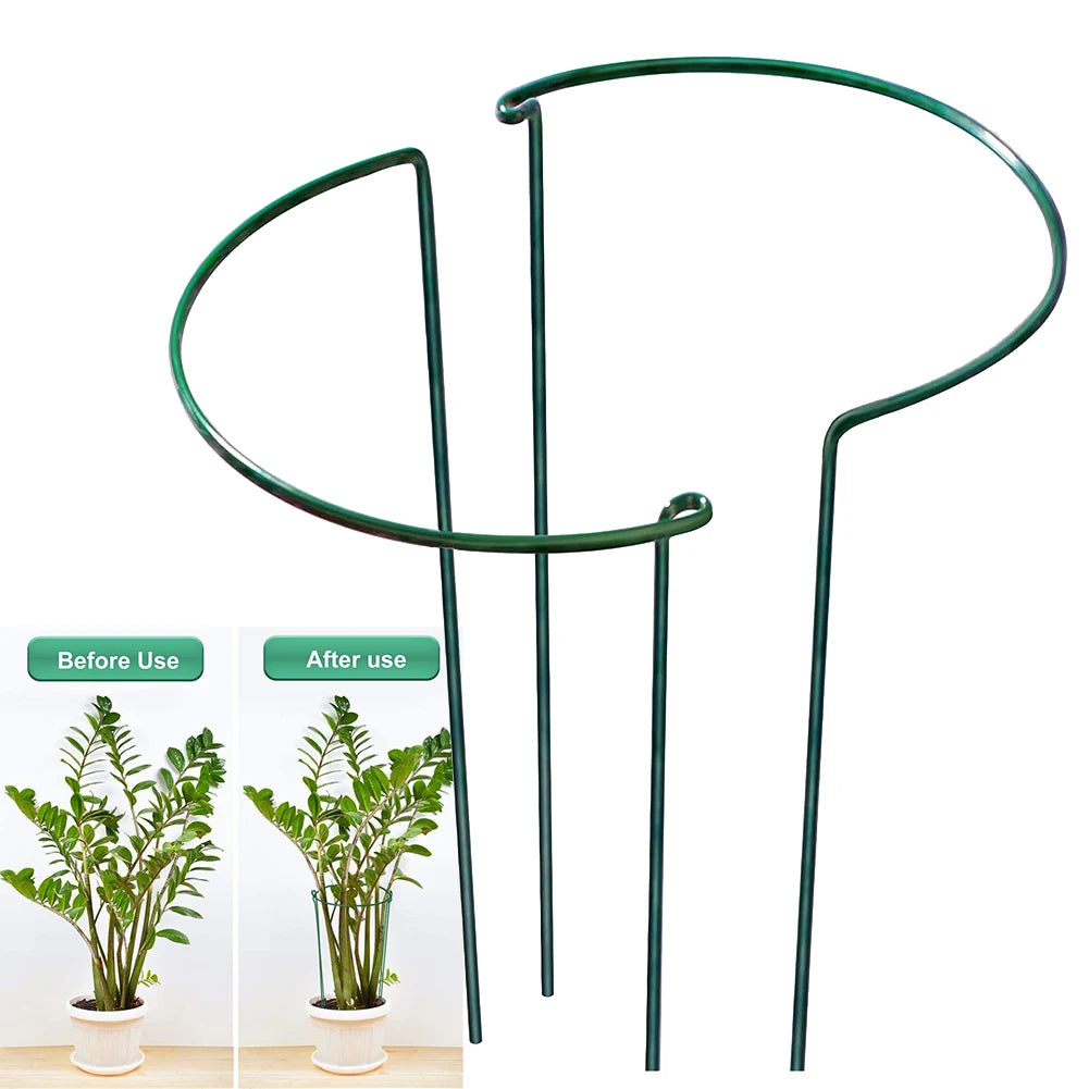 Metal Half-Round Plant Support Stakes – Flower Ring Rack 2pc Plant Support Stakes Babs Default Title
