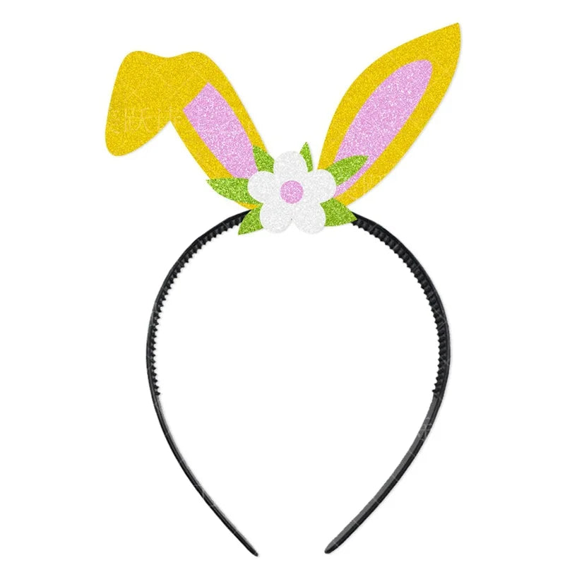 Easter Bunny Ear Headband – Plush Fur Rabbit Cosplay Hairband Costume Headband Babs Gold As pictures show