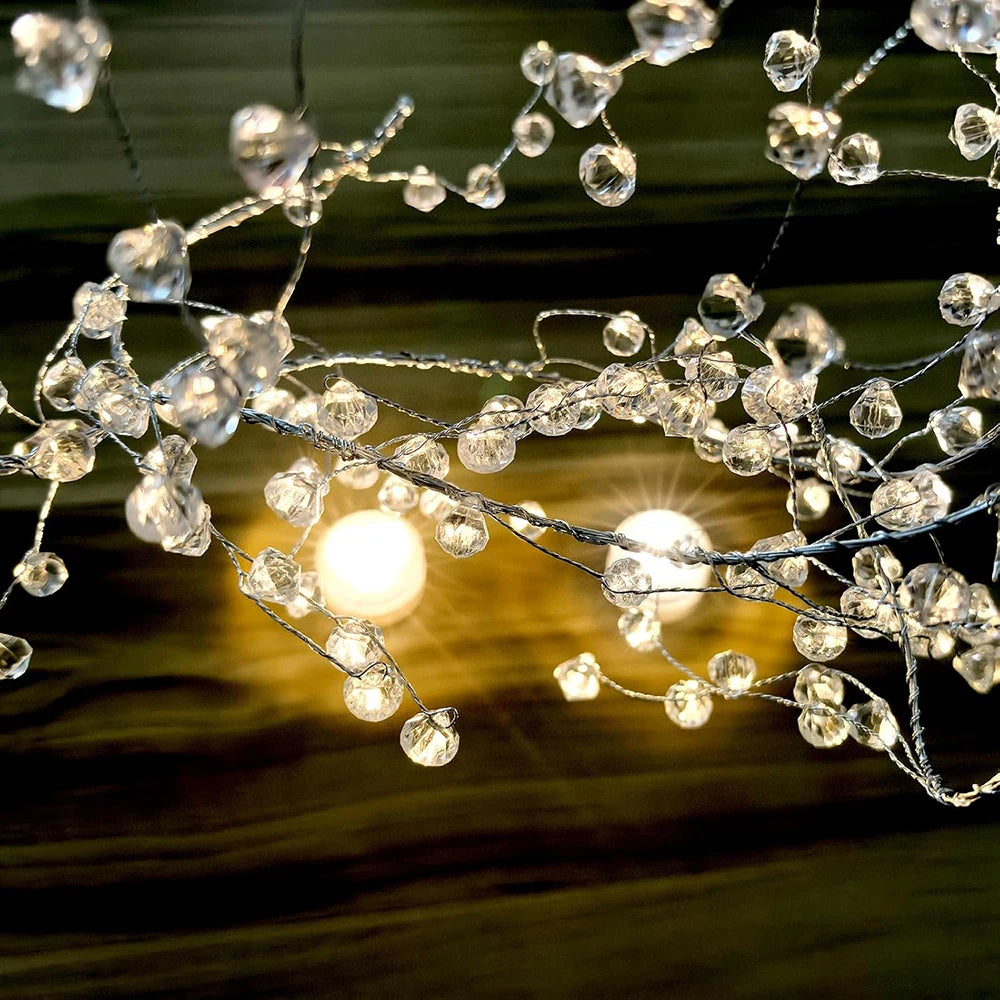 1.2M Acrylic Crystal Garland – Pearl & Diamond Party Decor Crystal Garland Strand Babs