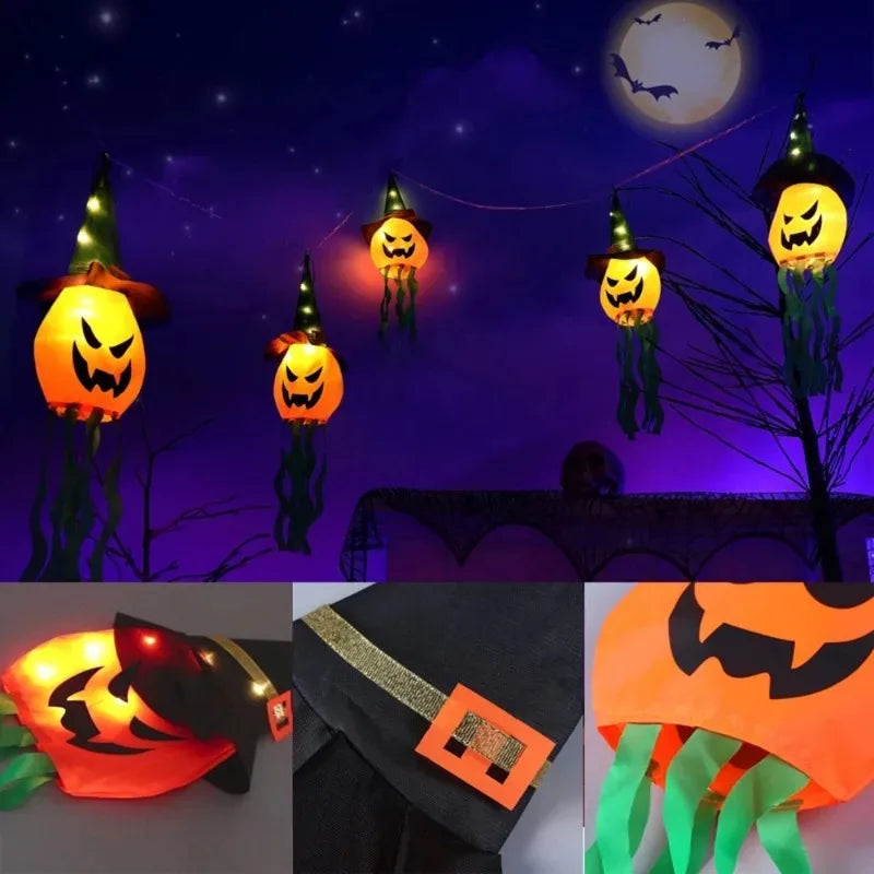 Halloween LED Ghost Hat Lantern – Glowing Pumpkin Hanging Lamp Halloween Hanging Lantern Babs
