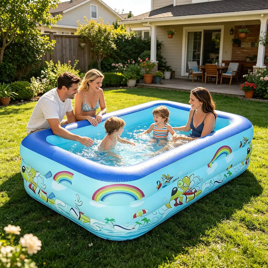 Inflatable Kids Swimming Pool – Family Backyard Pool S/M/L Inflatable Swimming Pool Babs