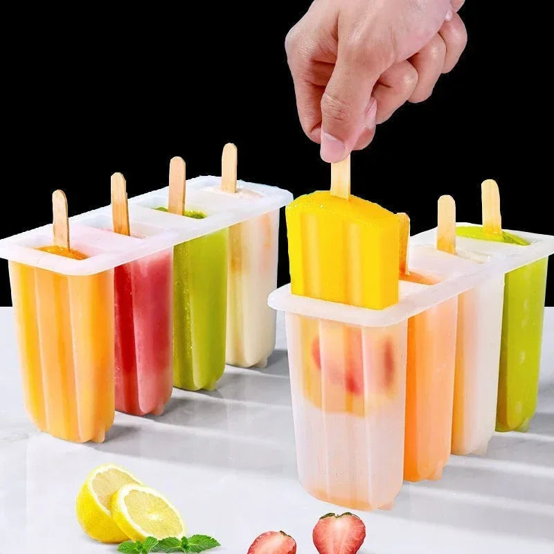 4-Hole Popsicle Mold – DIY Ice Cream & Fruit Ice Pop Maker Popsicle Mold Babs
