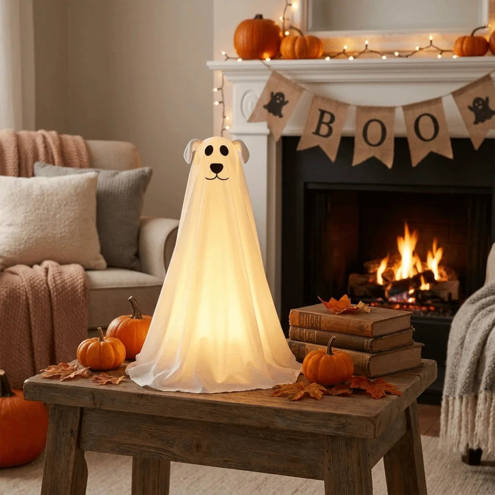 Ghost Dog Halloween LED Ornament | Remote Control Yard Decor Halloween LED Ornament Babs