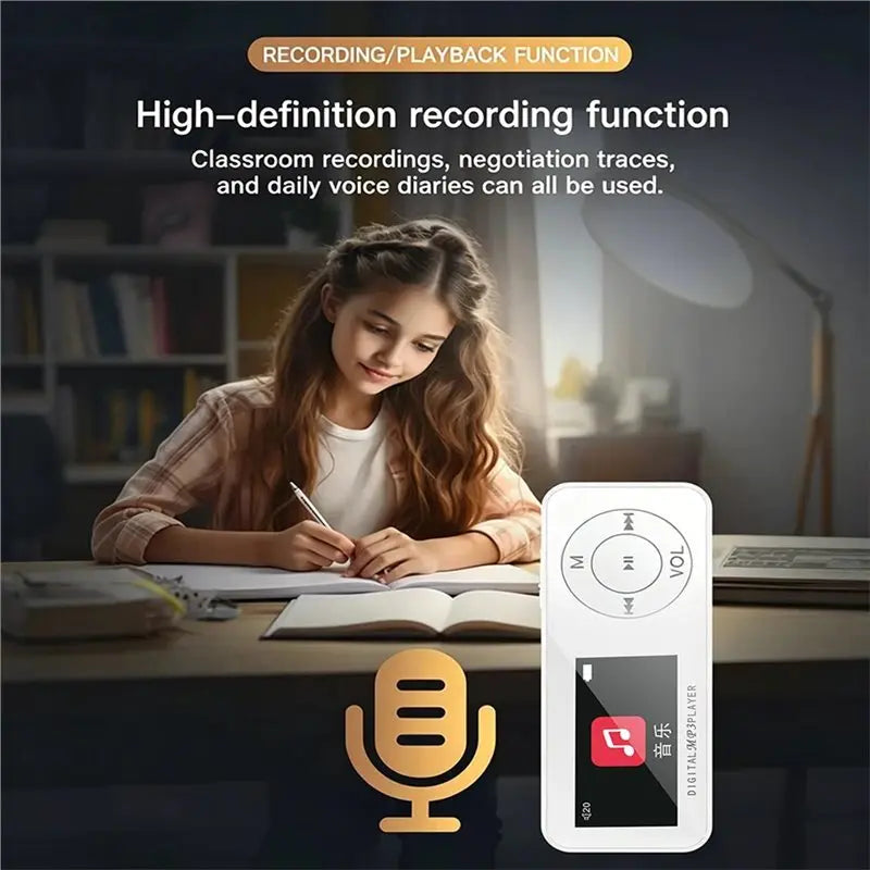 Portable MP3 Player with Screen, Built-In Speaker & FM Radio Portable MP3 Player Babs