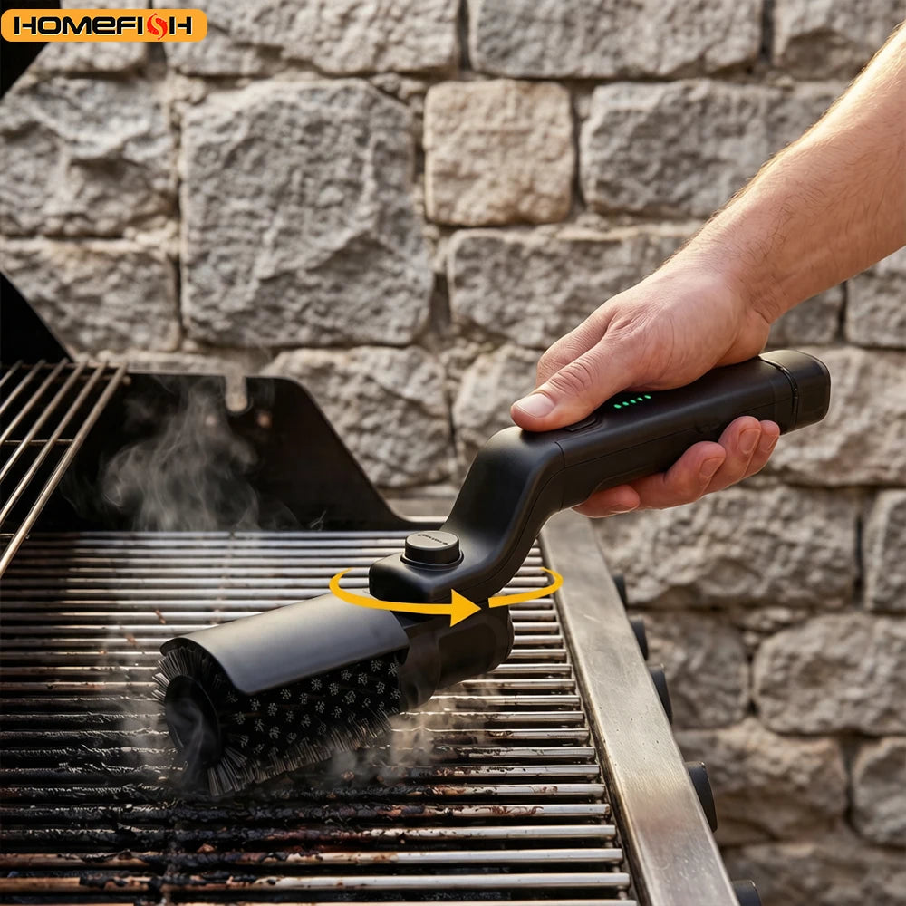 Heavy-Duty BBQ Grill Roller Brush – Outdoor Grate Cleaner Grill Cleaning Brush Babs
