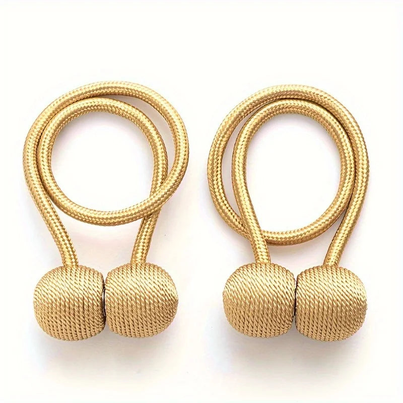 Magnetic Curtain Tiebacks Earphone Design Holdbacks, 2pcs Curtain Tiebacks Babs Dark Golden