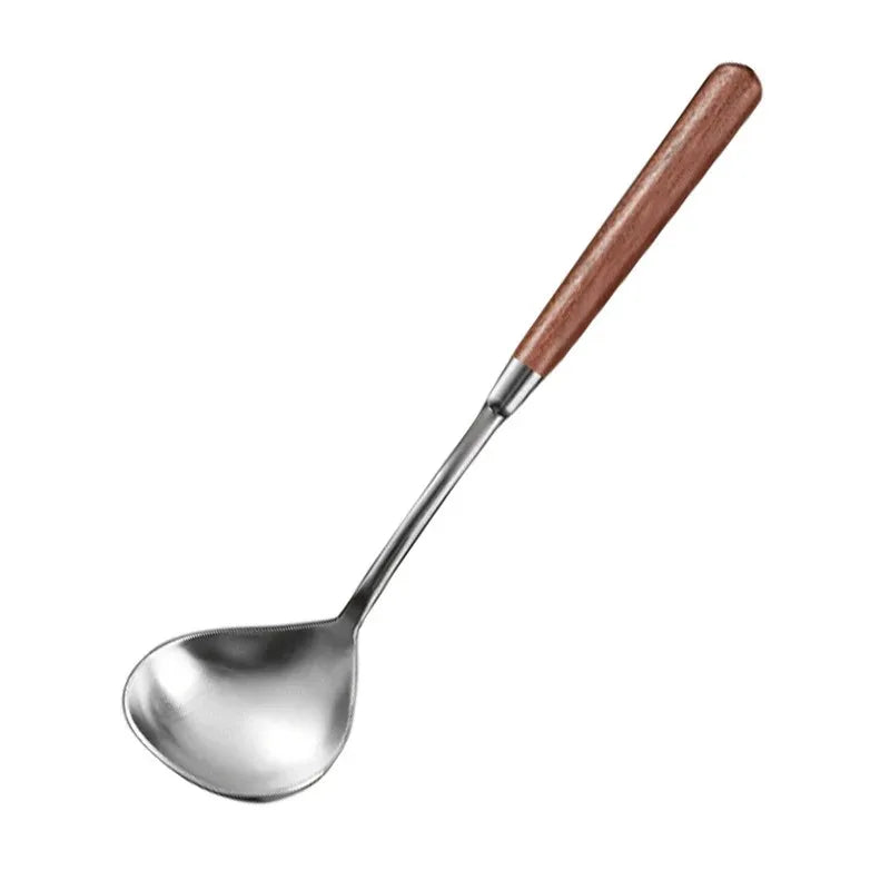 Vintage Stainless Steel Soup Ladle with Wooden Handle Soup Ladle Babs