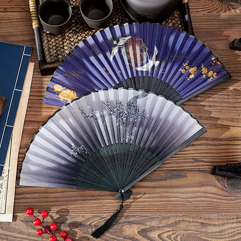 Chinese Foldable Hand Fan – Bamboo & Cloth, Wedding Wholesale Foldable Hand Fan Babs