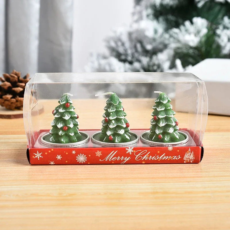 Christmas Santa & Snowman Decorative Candle Set – 3 Pcs Decorative Candle Set Babs D