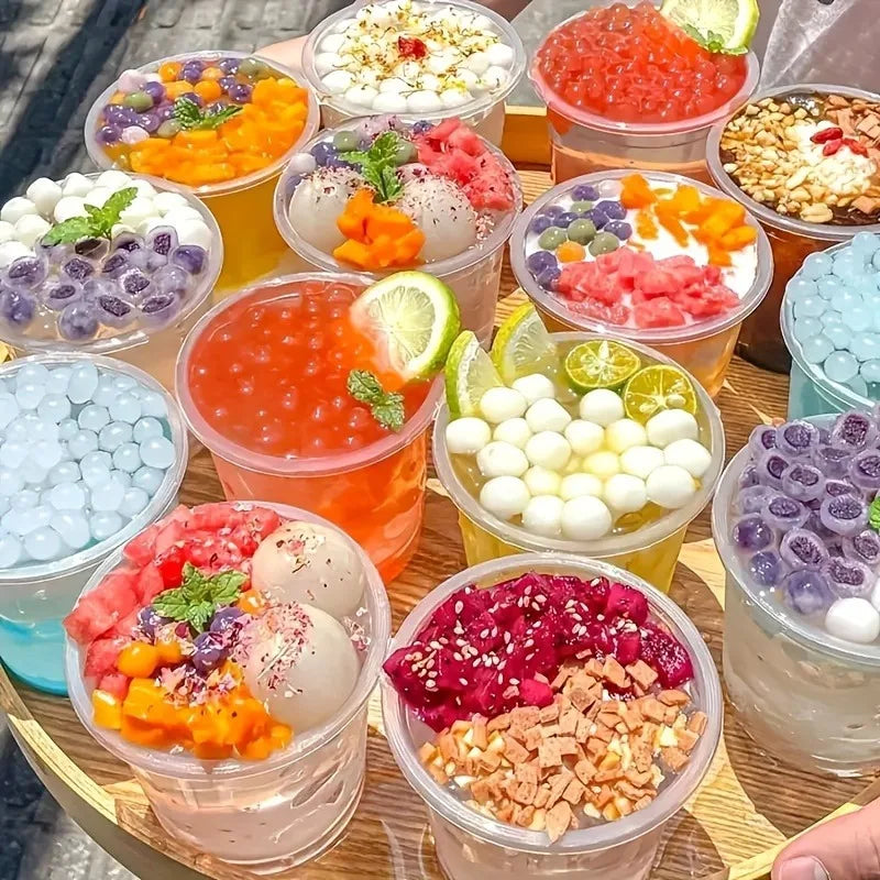 50pcs Clear Disposable Plastic Bowls for Desserts & Ice Cream Disposable Dessert Bowls Babs