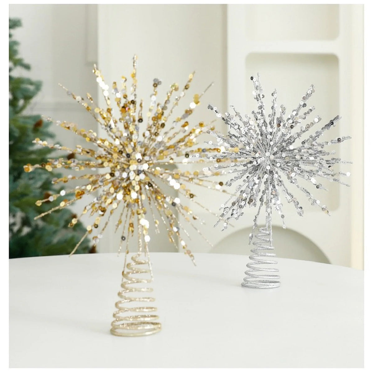 Gold Star Christmas Tree Topper – 30cm Wrought Iron Xmas Ornament Christmas Tree Topper Babs