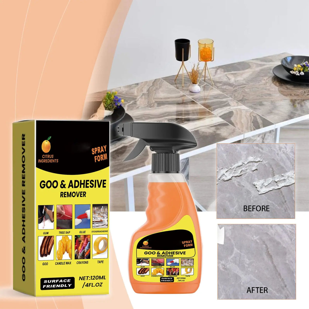 All-Purpose Adhesive & Glue Remover Spray 120ml Adhesive Remover Spray Babs