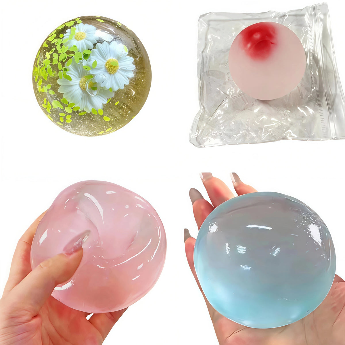 Maltose Mochi Squishy Fidget Toy – Slow Rebound Stress Ball Squishy Fidget Toy Babs 4pcs