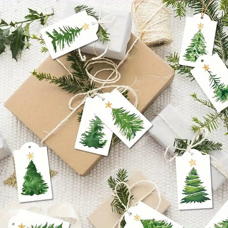 60pcs Christmas Ornament Tags with Hemp Twine | Holiday Gift Christmas Ornament Tags Babs