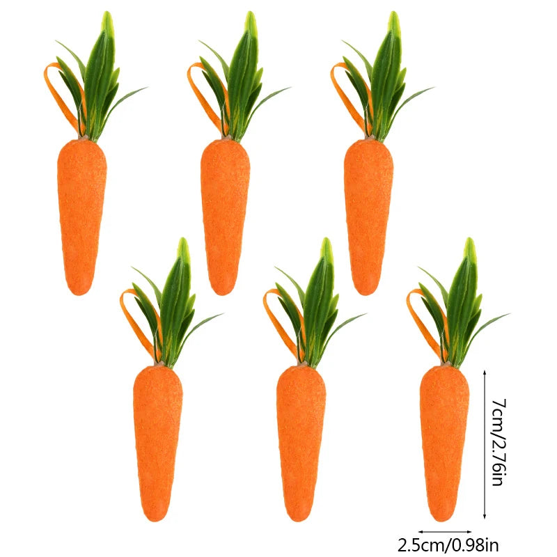 Easter Foam Carrot Ornaments – Hanging Tree Pendants & Party Decor Easter Hanging Ornaments Babs 6pcs 7cm
