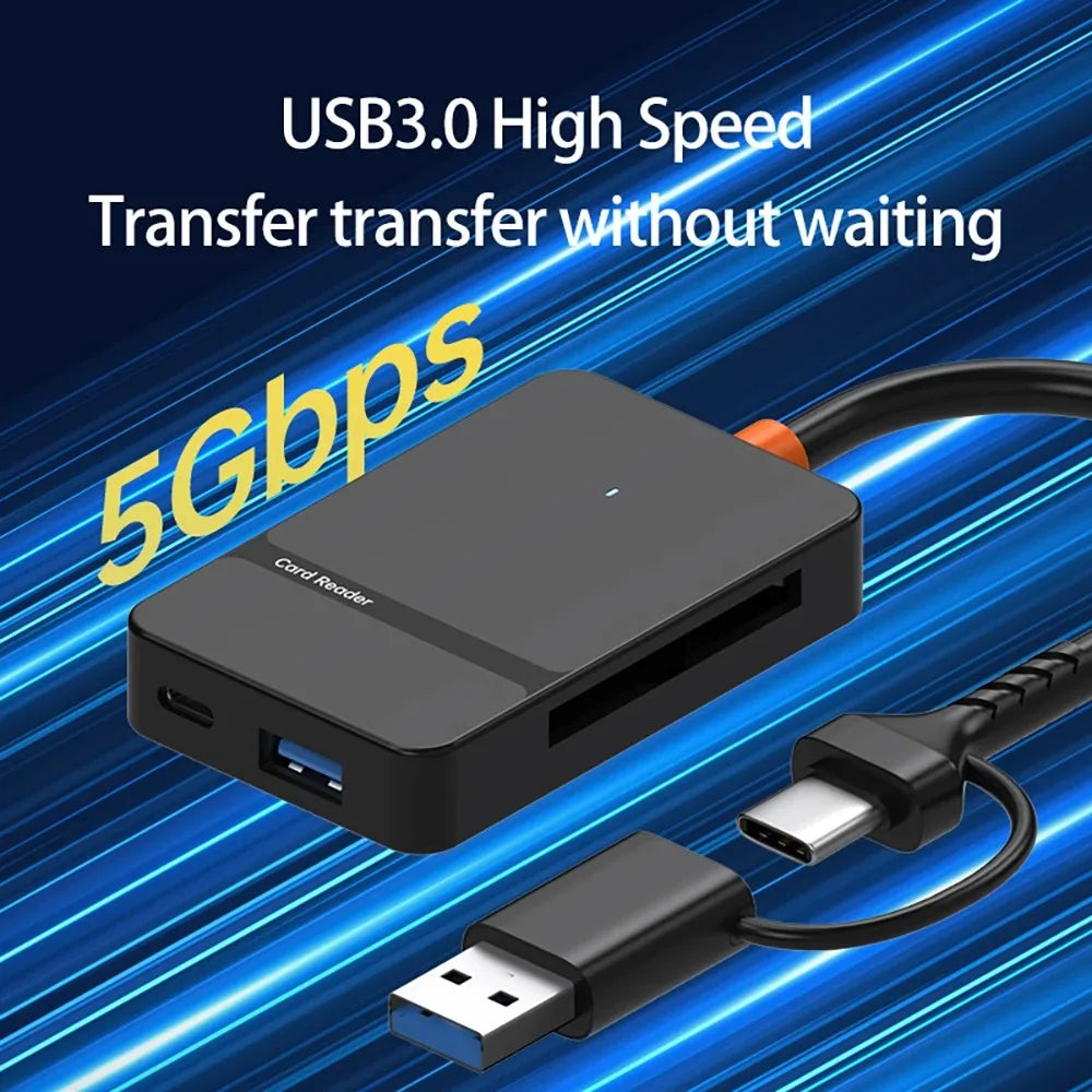 Kebidumei 8-in-1 USB-C Card Reader – SD TF CF MS 5Gbps USB Card Reader Babs