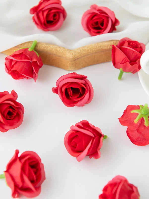 Silk Rose Heads 5/10Pcs – Wedding & Home Décor DIY Flowers Artificial Silk Flowers Babs color 9 10 pcs