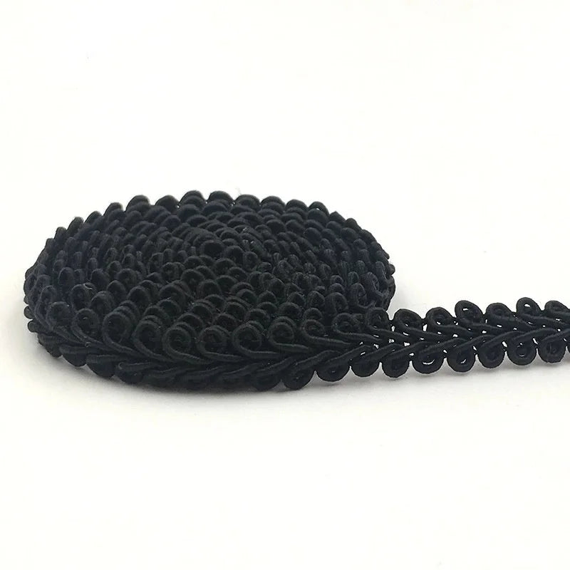 5M x 8mm Gold Silver Braided Lace Ribbon – DIY Sewing Trim Sewing Lace Trim Babs black