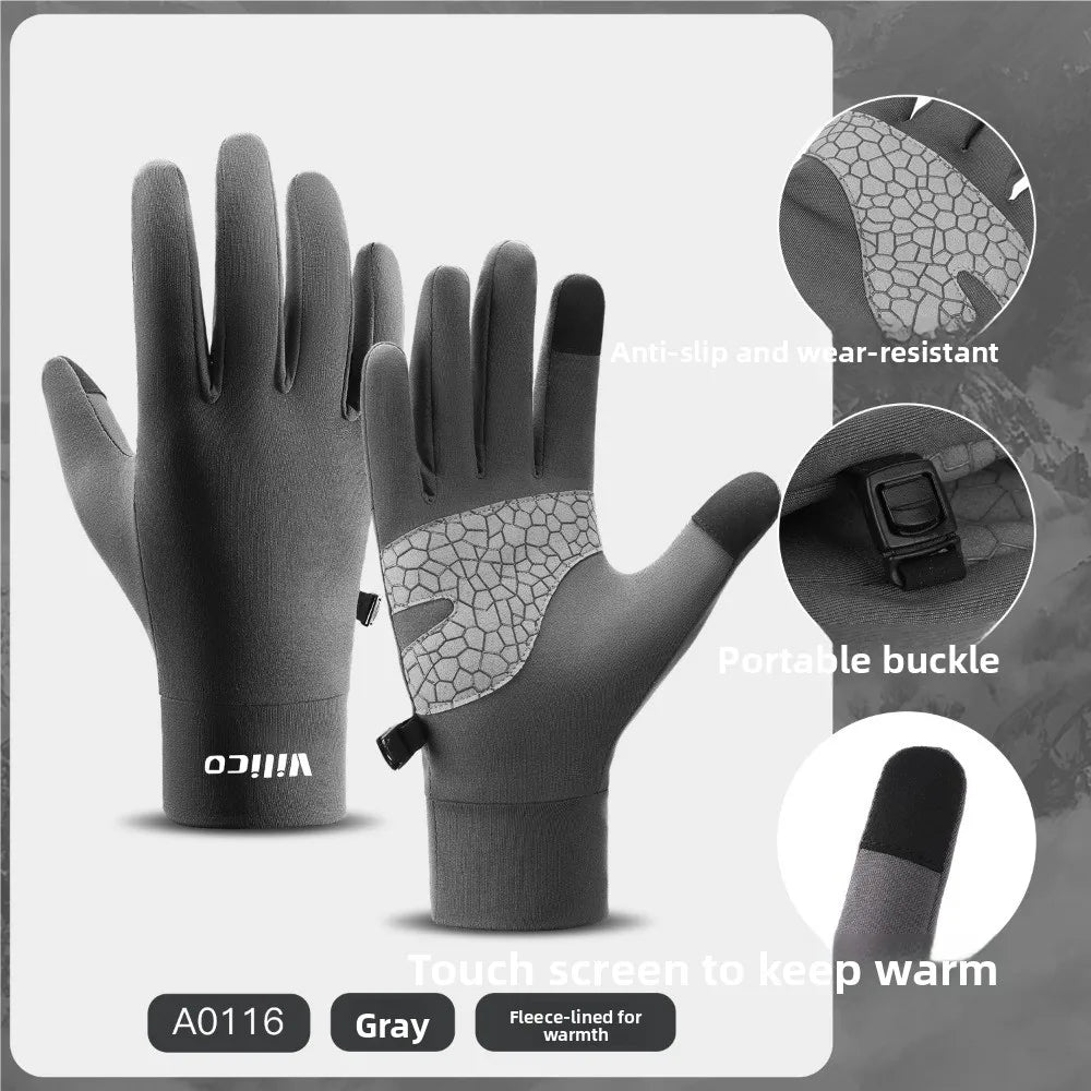 Winter Knit Touchscreen Gloves – Anti-Slip Running & Cycling Winter Sports Gloves Babs GRAY S/M