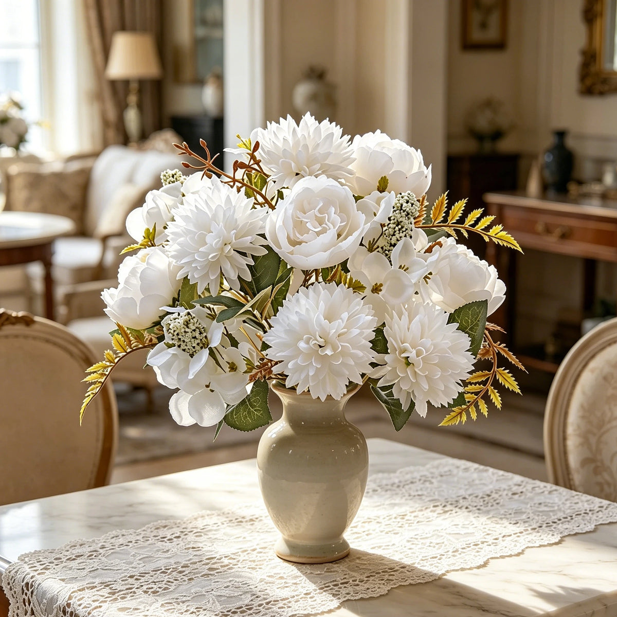 Silk Artificial Ball Chrysanthemum Flowers – Wedding & Home Décor Artificial Silk Flowers Babs