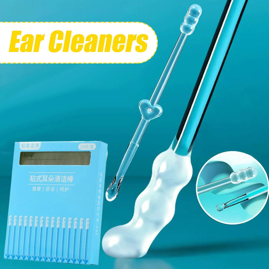 Reusable Sticky Ear Cleaning Swabs – 24pc Kit for All Ages Ear Cleaning Tool Babs