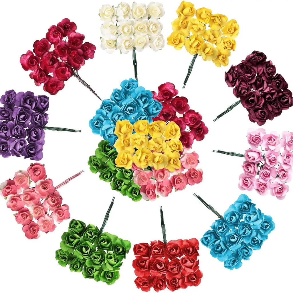 144pcs Paper Rose Artificial Flowers – UV Protection Wedding Décor Artificial Flowers Babs