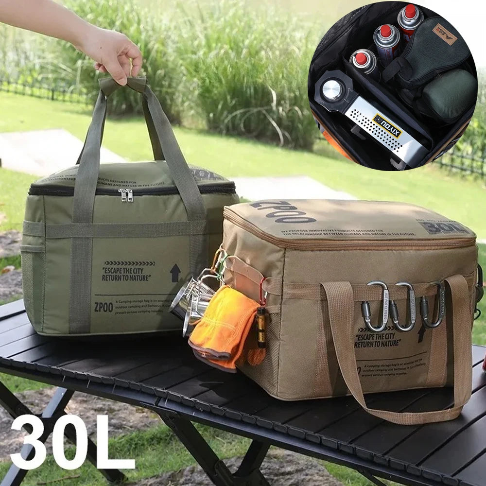 30L Folding Camping Storage Bag with MOLLE Straps & Dividers Camping Storage Bag Babs