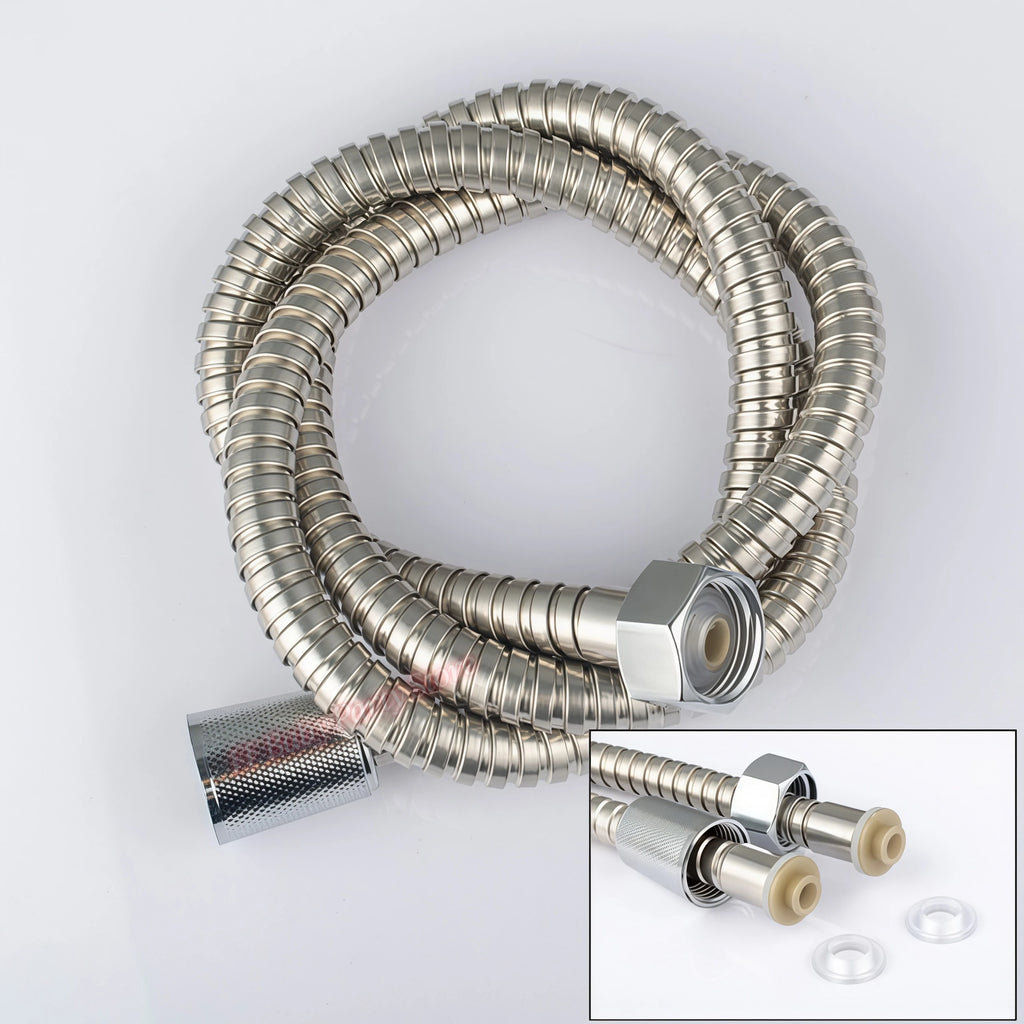 Flexible Stainless Steel Shower Hose – Waterproof Bathroom Pipe Shower Plumbing Hose Babs