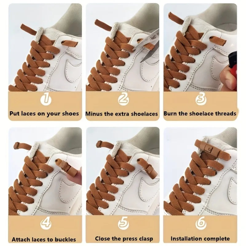 Elastic No-Tie Shoelaces 100cm with Buckles | Babs Elastic Shoelaces Babs
