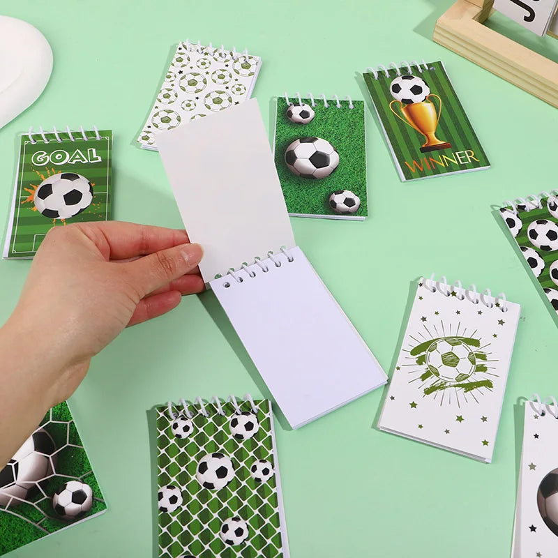 10Pcs Mini Soccer Spiral Notebooks – Kids Party Favors Pocket Notebooks Babs