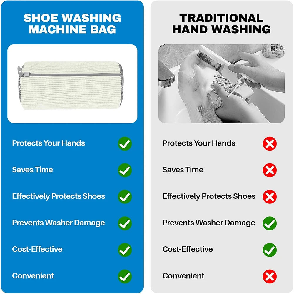 Microfiber Shoe Washing Bag for Washer & Dryer – Reusable Laundry Shoe Bag Babs