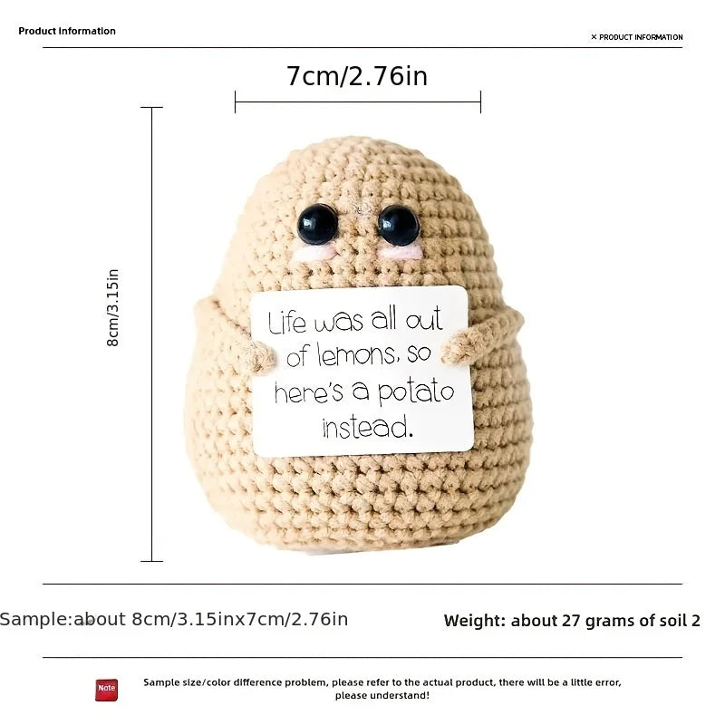 Positive Potato Crochet Kit – Quirky DIY Ornament Gift Crochet Craft Kit Babs