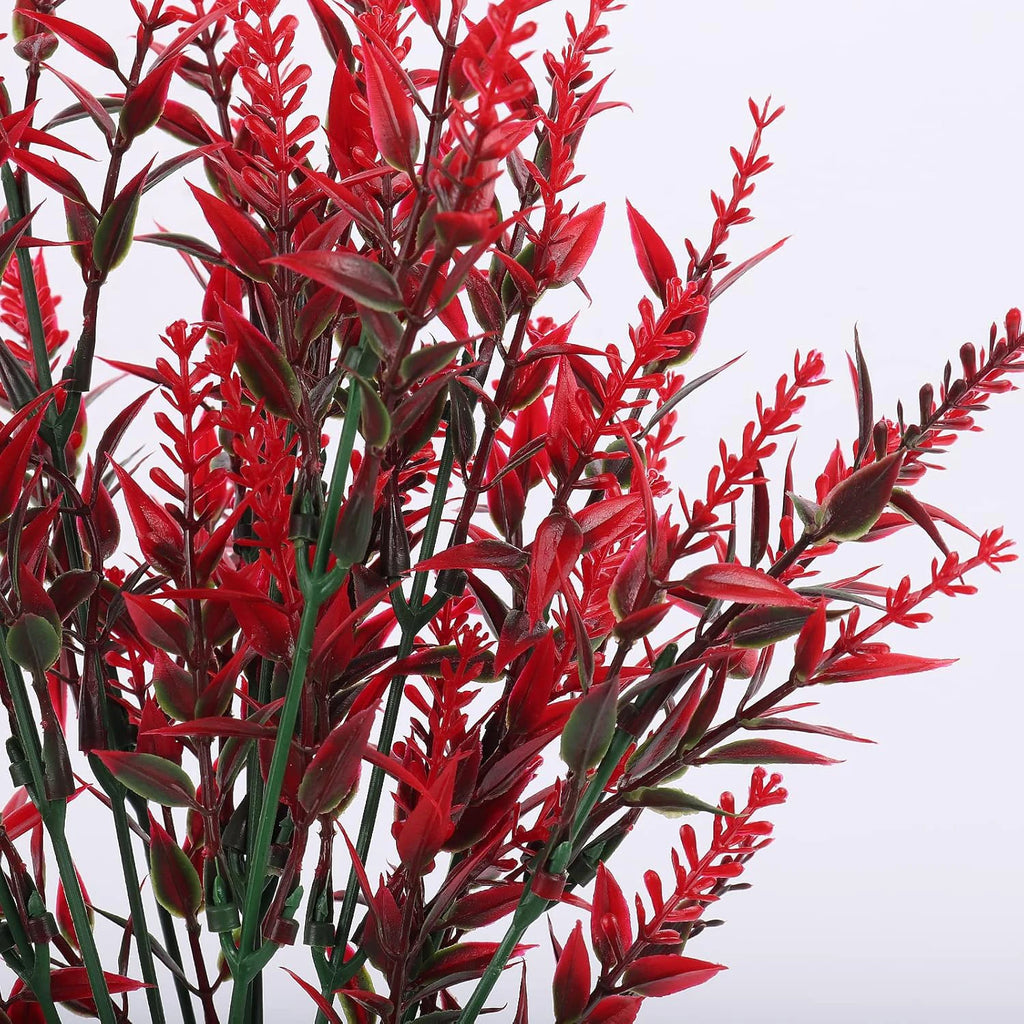 Artificial Lavender Stems Fake Plastic Flowers – Home & Wedding Artificial Flower Stems Babs Red 1pc