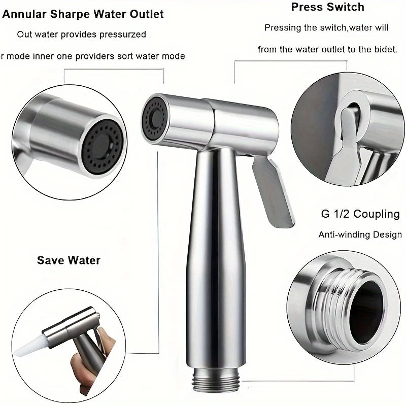 Handheld Bidet Sprayer Set – 304 Stainless Steel Nozzle Bidet Sprayer Set Babs