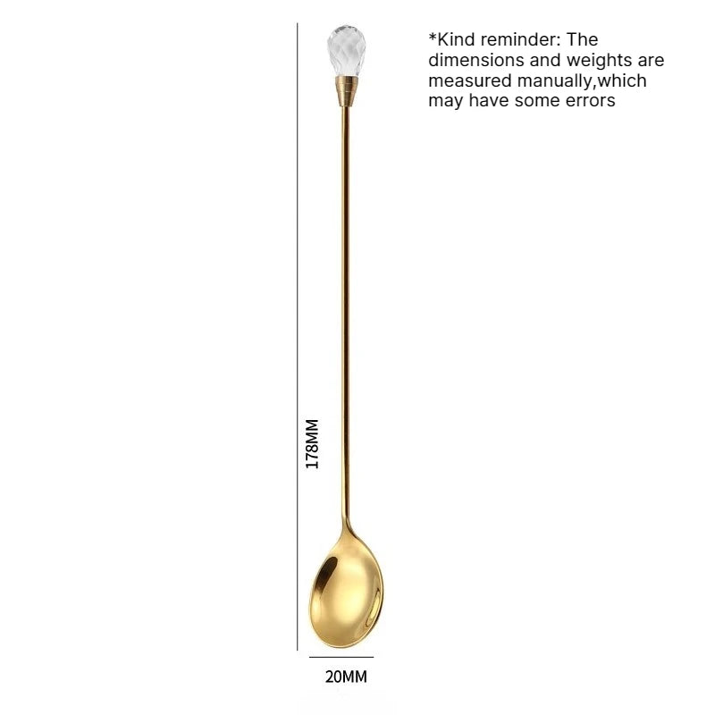 Crystal Diamond Stirring Spoon Set – Stainless Steel Teaspoons Decorative Spoon Set Babs