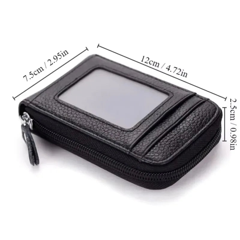 Korean Leather Accordion Card Wallet – Zipper Organizer Holder Card Holder Wallet Babs