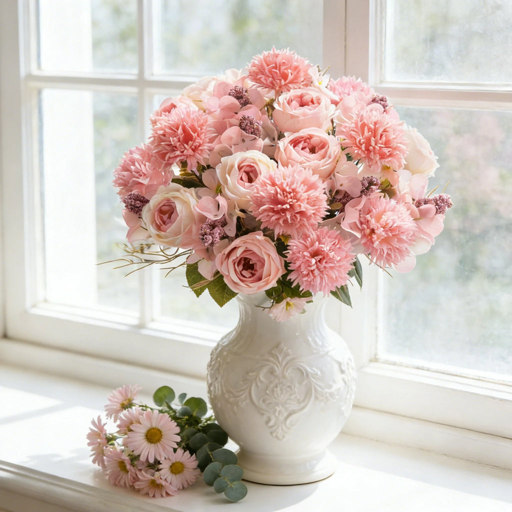 Artificial Silk Rose & Peony Bouquet – Wedding & Home Decor Artificial Flower Bouquet Babs