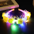 10pcs Light-Up Flower Crown Headbands – Glowing Party Wreath LED Party Headband Babs yellow
