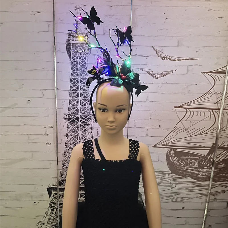 Halloween LED Light-Up Antler Headband | Glow Party Cosplay LED Party Headband Babs
