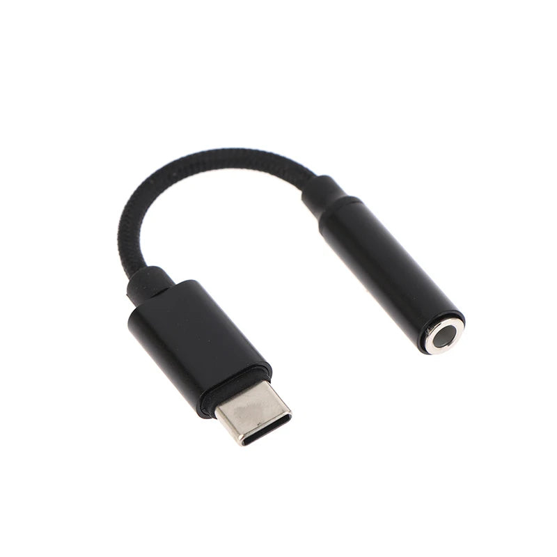USB-C to 3.5mm AUX Adapter – Digital Audio Converter Audio Adapter Cable Babs Black