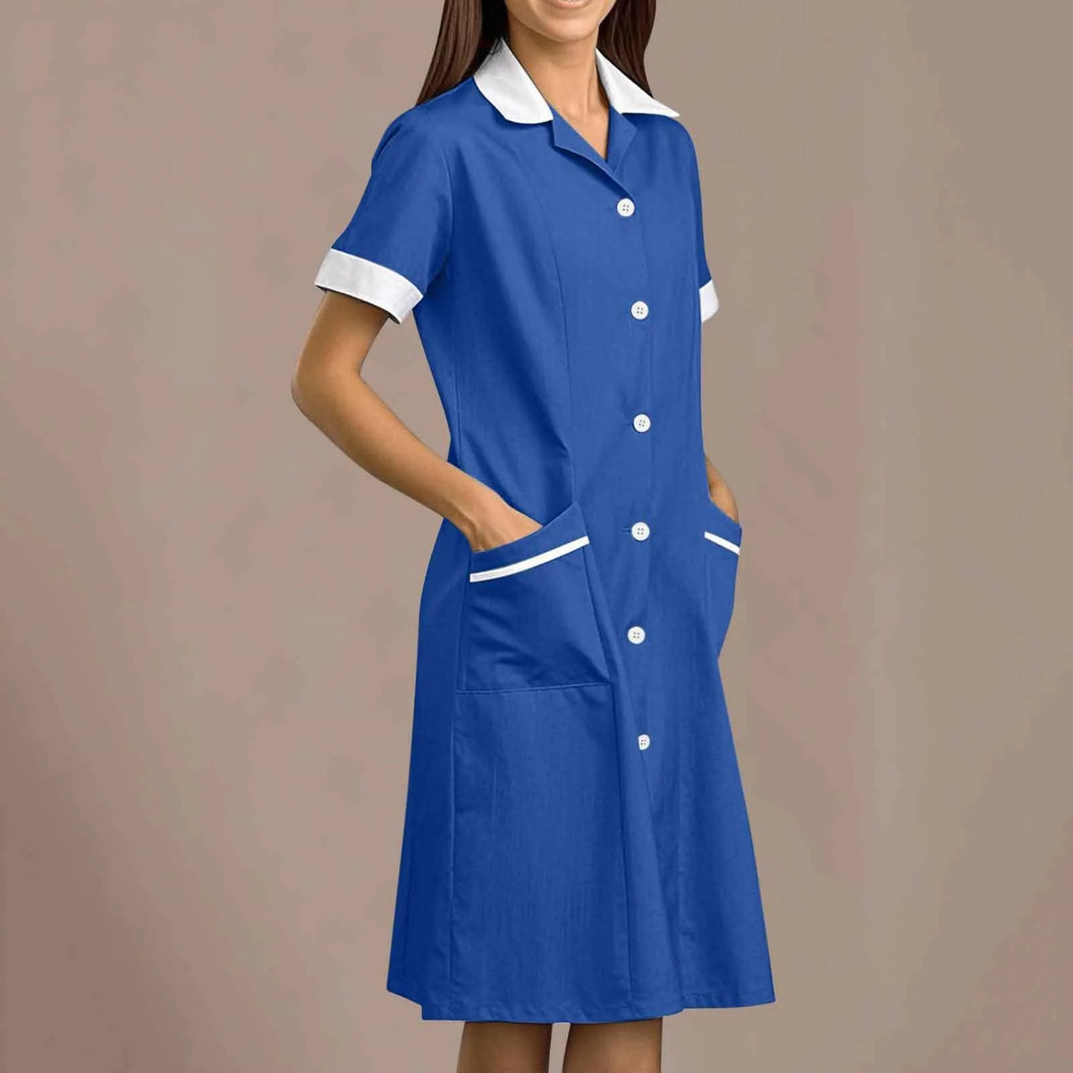 Women's White Lab Coat Long Sleeve Nurse Uniform Gown S–XXL Women's Lab Coat Babs Blue M