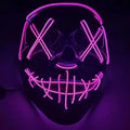 LED Glowing EL Wire Party Mask – Halloween Cosplay Costume LED Costume Mask Babs Pink