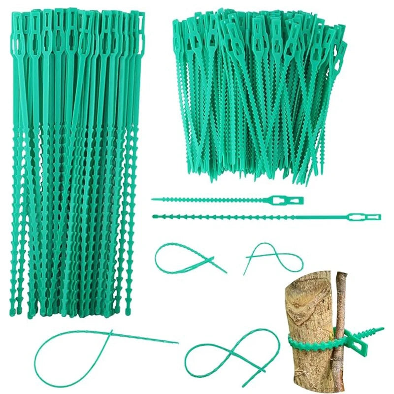 100Pcs Adjustable Zipper Plant Ties – Flexible Garden Twist Ties Garden Plant Ties Babs