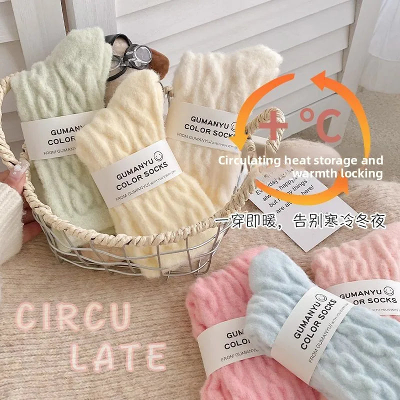 Thick Coral Fleece Winter Socks for Women – Cozy Plush Sleep Socks Plush Winter Socks Babs