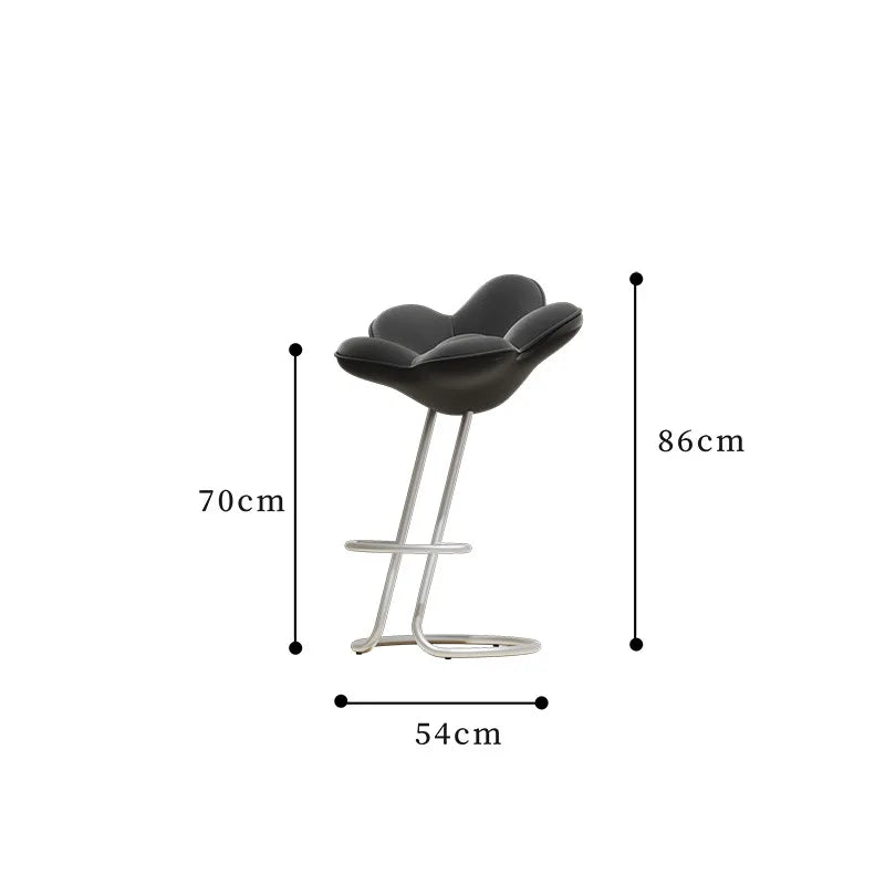 Nordic Petal Dining Chair – Modern Fabric Upholstered Home Chair Dining Chair Babs Black-70CM