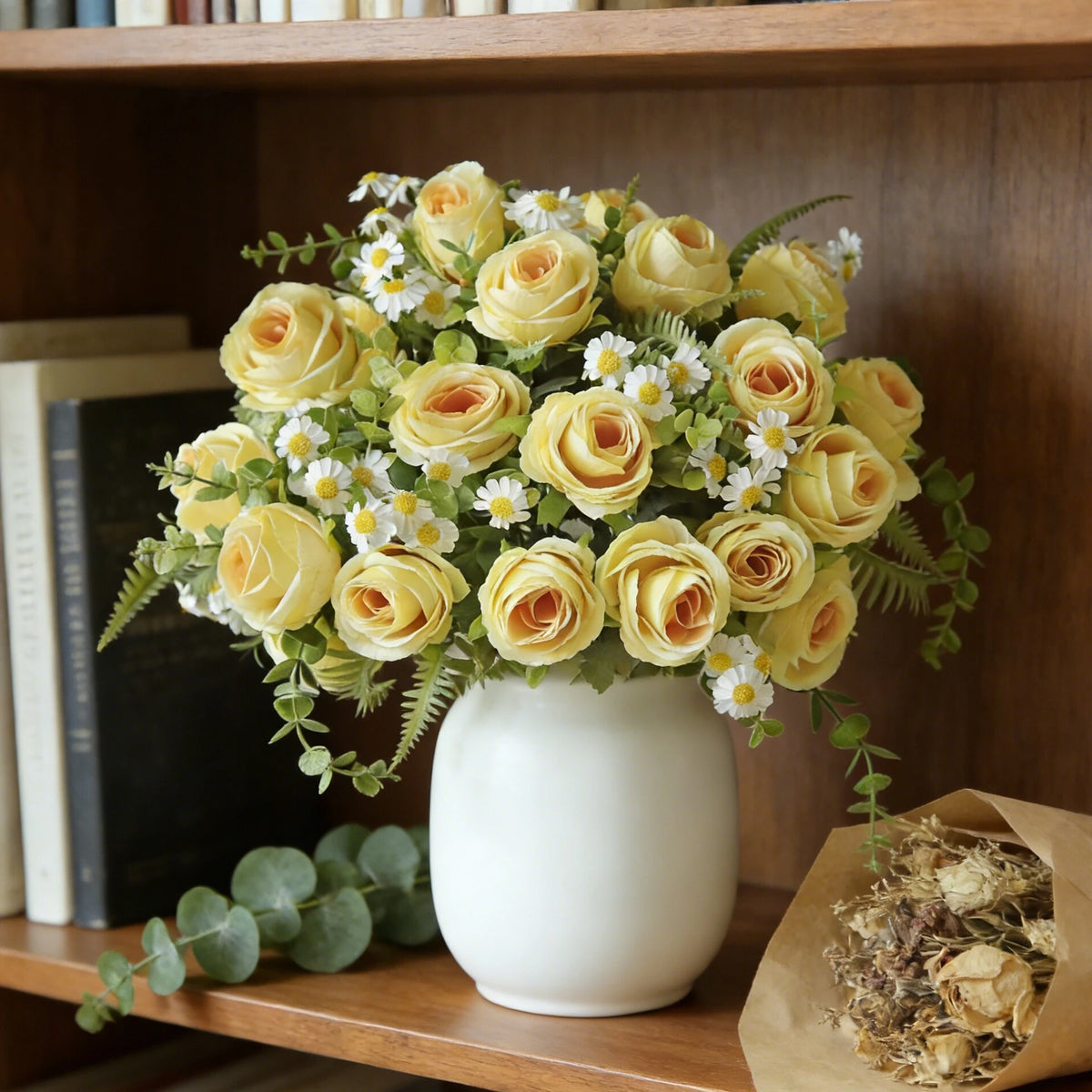 Silk Rose Artificial Flower Bouquet for Wedding & Home Decor Artificial Flower Bouquet Babs