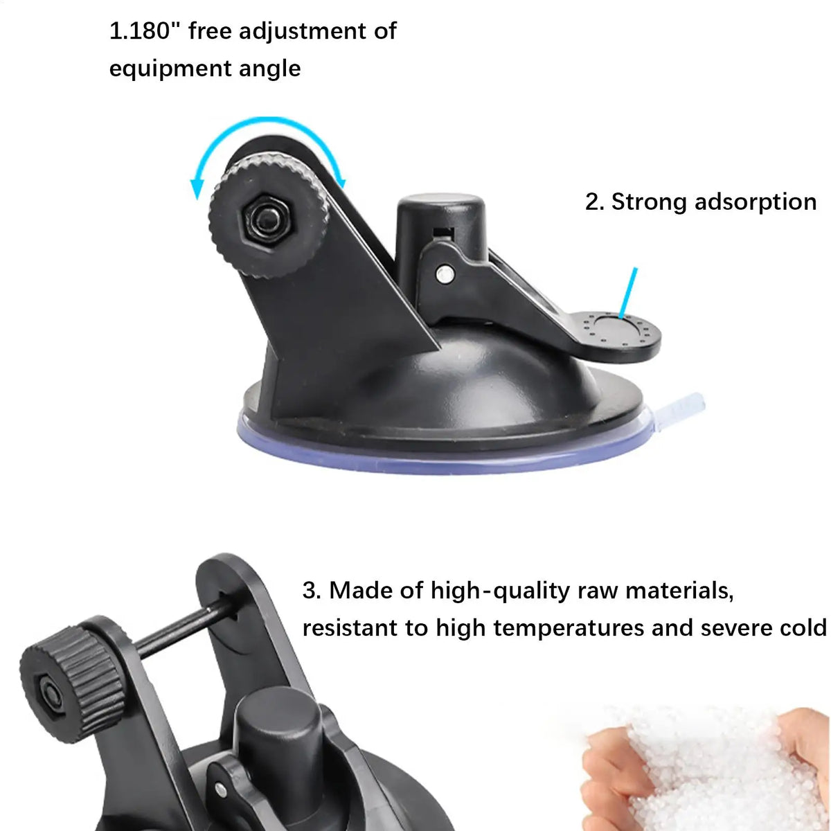Car Dash Cam Mount 180° Adjustable Suction Cup Bracket Dash Cam Mount Babs