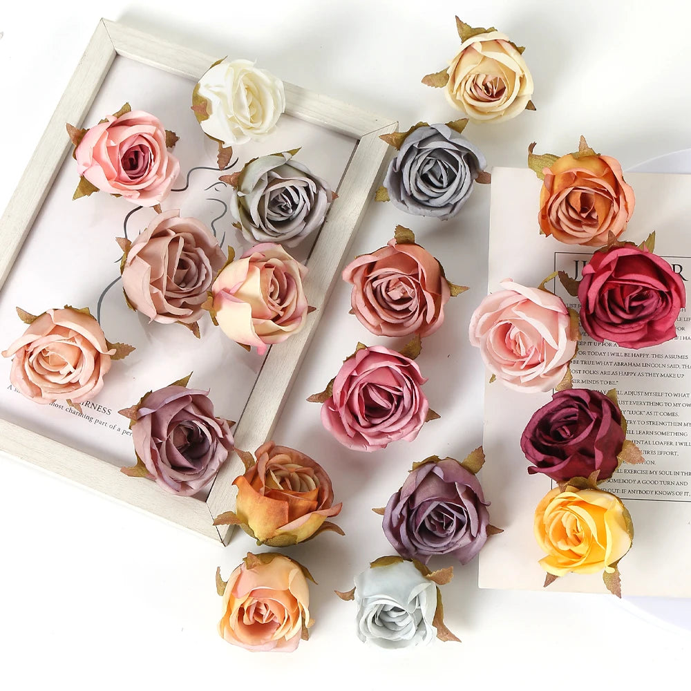 5 Pcs Silk Artificial Rose Heads for Wedding & Home Décor Artificial Silk Flowers Babs
